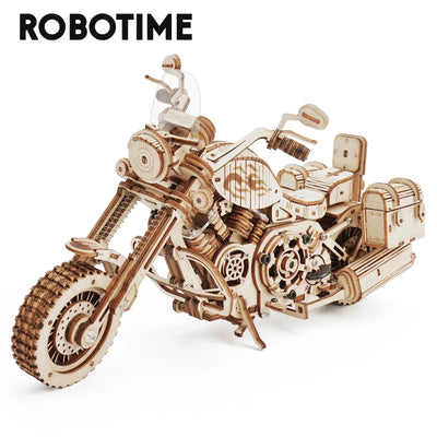 Robotime Rokr Cruiser Motorcycle DIY Wooden Model 420 Pcs Building Block Kits Funny Toys Gifts For Children Adults Dropshipping